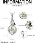 wholesale TOUPOP Sterling Silver Infinity Jewelry Rose/sunflower/daisy Necklace For Women Christmas Gifts Rotatable Fidget Funny Pendant For Birthday Gifts For Women -0-5