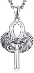 wholesale 925 Sterling Silver Ankh Key of Life Eye Of Horus Pendant Necklaces For Men/Women Gothic Egyptian s-0-0