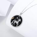 wholesale 925 Sterling Silver Black Onyx Sagittarius Zodiac Sign Horse Pendant Necklace-0-4
