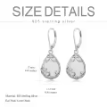 TOUPOP Sterling Silver Filigree Teardrop Leverback Birthstone Earrings-0-3