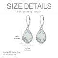 TOUPOP Sterling Silver Filigree Teardrop Leverback Birthstone Earrings-0-3