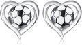 wholesale 925 Sterling Silver Soccer Ball in Heart Studs Sporty Game Earrings Gift for Her-0-0