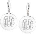 wholesale Rose Gold 925 Sterling Silver Engraved Circle Monogram Leverback Earrings Custom  Ideas for Her-0-5