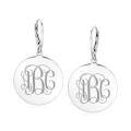 wholesale 925 Sterling Silver Gold Plated Monogram Round Disc Drop Earrings-0-5