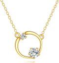 wholesale 14K Gold Cubic Zirconia Circle Pendant Necklace for Women-0-0