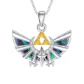 TOUPOP Sterling Silver Sword Triforce Pendant Necklace Jewelry Gifts-0-0
