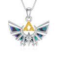 TOUPOP Sterling Silver Sword Triforce Pendant Necklace Jewelry Gifts-0-0