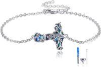 wholesale 925 Sterling Silver Celtic Cross Cremation Jewelry Urn Bracelet with Abalone Shell Inlay and Funnel Set-3-thor hammer urn bracelet