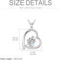 wholesale 925 Sterling Silver Heart Angel Moonstone Pendant Necklace for Women Girls Mothers Day Gift-0-2