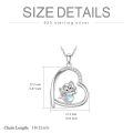 wholesale 925 Sterling Silver Heart Elephant Pendant Necklace Wholesale With Moonstone-0-2
