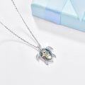 wholesale 925 Sterling Silver & Abalone Sea Turtle Necklace - Hypoallergenic Jewelry Gift for Women-0-1