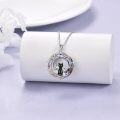 wholesale 925 Sterling Silver Three Cats on Moon Necklace with Celtic Moon Pendant - Hypoallergenic Cat Jewelry Gift for Women-0-3