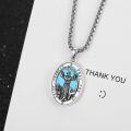 wholesale 925 Sterling Silver Turquoise St Francis of Assisi Medal Prayer for Us Wolf & Deer Charm Necklace-0-2