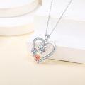 wholesale 925 Sterling Silver Angel Wing & Rose Heart Pendant Necklace for Women-0-2