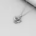 wholesale 925 Sterling Silver Purple Amethyst Scottish Thistle Celtic Knot Pendant Necklaces Wholesale s for Women-0-5
