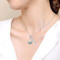 wholesale 925 Sterling Silver Abalone Shell Mountain Faith Pendant Necklace for Women-0-4