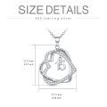 TOUPOP Sterling Silver Heart Pendant Necklace with Stone-0-3
