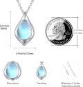 wholesale 925 Sterling Silver Teardrop Blue Opal Cremation Jewelry Keepsake Pendant Necklace with Funnel and Fill Tool for Ashes Memorial Gifts for Men & Women-0-2