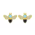 TOUPOP 925 Sterling Silver Cute Animal Stud Earrings Butterfly Bee Dinosaur-0-0