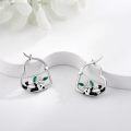 wholesale 925 Sterling Silver Panda Bear Green Crystal Animal Stud Earring Set for Women Girls  48x36mm-0-2