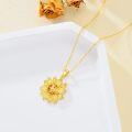 wholesale Gold 925 Sterling Silver Citrine Sunflower Pendant Necklace for Women - You're My Sunshine -0-3