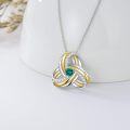 wholesale TOUPOP Christmas Gifts For Women Love Knot Necklace For Women S925 Gold Plated Charm Necklace With Emerald Green Zircon Irish Gifts For Mom Celtic Knot Jewelry For Friends Birthdays Gifts For Nurse -0-3