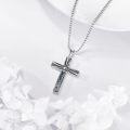 wholesale 925 Sterling Silver Turquoise Inlay Cross Pendant Necklace  for Women-0-1