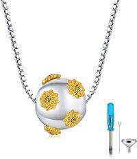 wholesale 925 Sterling Silver Sunflower Design Memorial Keepsake Pendant with Funnel and Spatula Set for Ashes s for Women-F-Sunflower