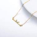 wholesale 14k Gold Cute Cat Bar Necklace With Paw Prints And Whiskers-0-4