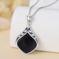 wholesale Sterling Silver Natural Gemstone Teardrop Pendant Necklace-0-27