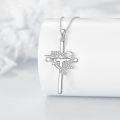 wholesale 925 Sterling Silver Cross with Fish and Waves Charm Pendant Necklace for Women-0-3