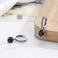 wholesale 925 Sterling Silver Viking Rune Hoop & Black Crystal Drop Earrings for Women Norse Style -0-1