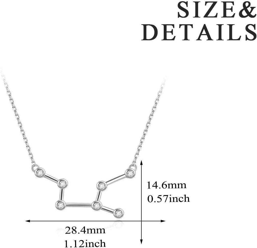 925 Sterling Silver Austrian Crystal Zodiac Necklace - 12 Constellations Astrology s for Women-0-3