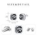 wholesale 925 Sterling Silver Black Agate Eye of Horus Stud Earrings for Men-0-1