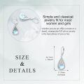 wholesale 925 Sterling Silver Teardrop Moonstone Celtic Clover Filigree Dangle Leverback Earrings-0-2