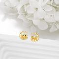 wholesale 14K Gold Moonstone Crab Stud Earrings - Real for Women-0-1