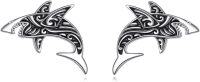 wholesale 925 Sterling Silver Tribal Shark Stud Earrings for Women and Men-Shark