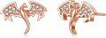 wholesale Rose Gold 925 Sterling Silver Hypoallergenic Dragon Stud Earrings with Cubic Zirconia Stones for Women-0-0