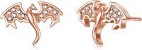 wholesale Rose Gold 925 Sterling Silver Hypoallergenic Dragon Stud Earrings with Cubic Zirconia Stones for Women-Stud Earrings 1 -Silver