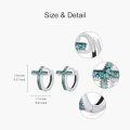 wholesale 925 Sterling Silver Turquoise Stone Cross Stud Earrings for Women and Grandmas-0-4