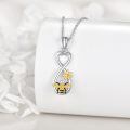 wholesale 925 Sterling Silver Heart Infinity Bee Daisy Charm Pendant Necklace s for Women-0-1