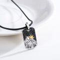 wholesale 925 Sterling Silver Black CZ Wave Mountain Pendant Necklace for Women-0-1