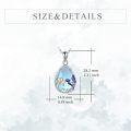 wholesale Sterling Silver Blue Purple Hummingbird Pendant Necklace with Flower Charm-0-3