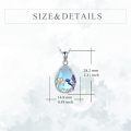wholesale 925 Sterling Silver Hummingbird Flower Black Onyx Teardrop Pendant Necklace For Women-0-3