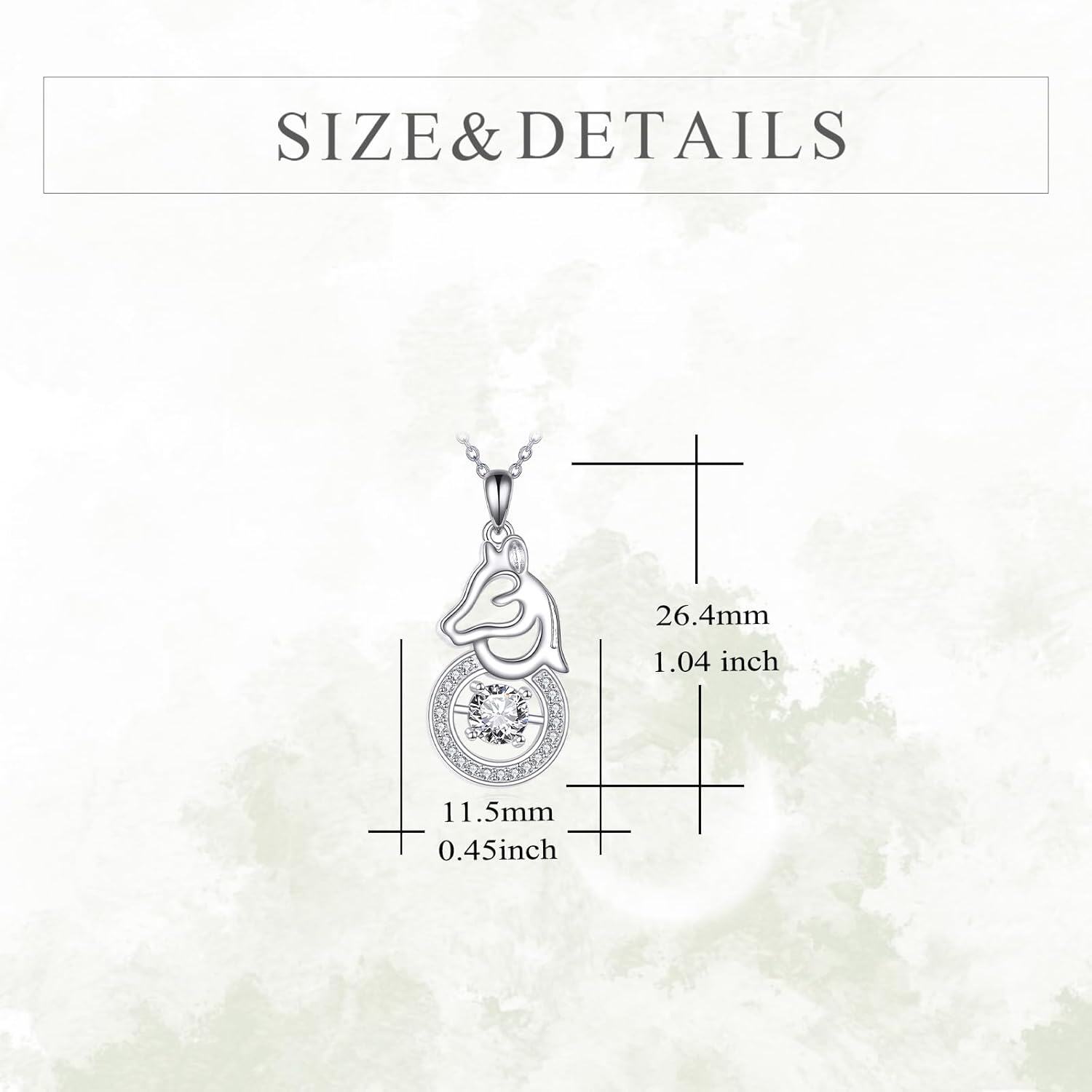 Sterling Silver Cow Horse Pendant Necklace-0-3