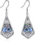 wholesale 925 Sterling Silver Abalone Shell Tree of Life Drop Earrings for Women-0-0