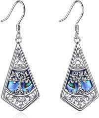 wholesale 925 Sterling Silver Abalone Shell Tree of Life Drop Earrings for Women-tree of life earrings