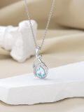 wholesale Sterling Silver Infinity Necklace with Birthstone Anniversary Wedding Jewelry Gift for Women-0-4