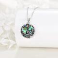 wholesale 925 Sterling Silver Abalone Shell Cat Memorial Keepsake Pendant Necklace for Pet Ashes Cremation Jewelry-0-4