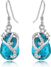 wholesale 925 Sterling Silver Birthstone Drop Dangle Earrings for Women Gifts-03 Mar
